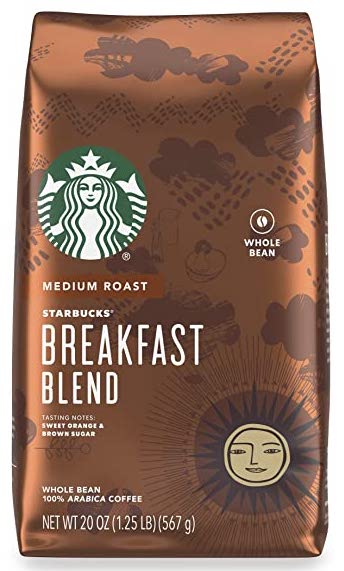 A bag of Starbucks whole bean coffee